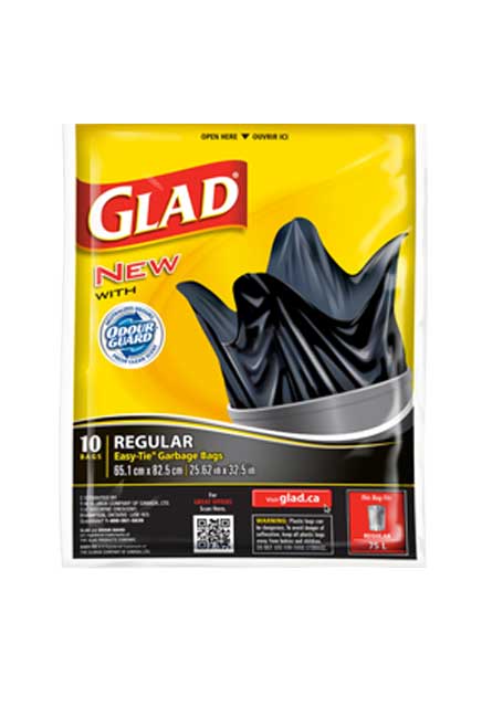 Garbage Bags 75 L Glad 26" x 33", Black #CL001182500