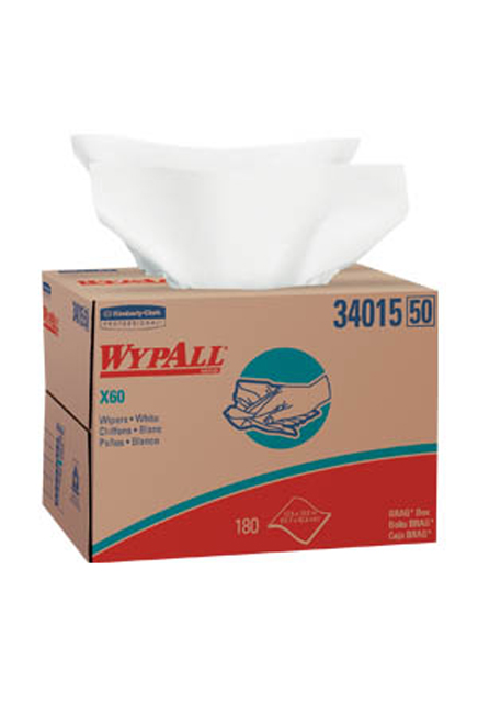 Wypall X60 White Pop-Up Box Washcloths #KC034015000