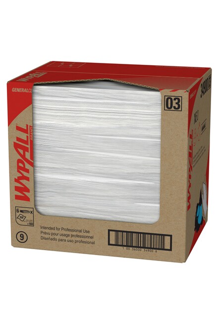Wypall X60 Chiffons de nettoyage plié en quatre blancs #KC034900000
