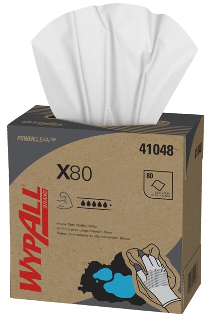 Wypall X80 Chiffons de nettoyage en boîte pop-up blanc #KC041048000