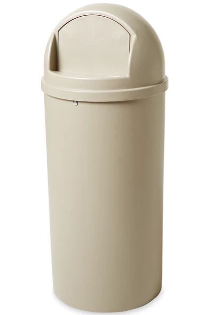 817088 MARSHAL Round Waste Container with Lid 25 gal #RB817088BEI