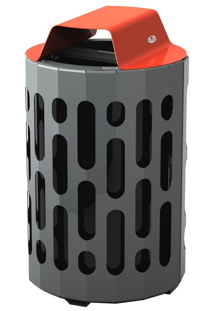 STINGRAY Outdoor Waste Container with Lid 42 Gal #FR002020ROU