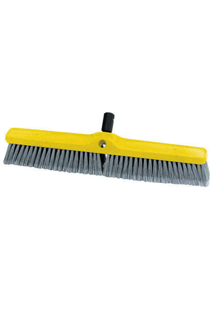Plastic Push Broom 24" with Grey Polypropylene Bristles #RB009B11GRI