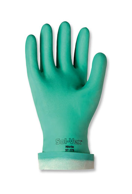 Gants en nitrile 13", 15 mils. Verts au fini gauffré Sol-Vex #TQSAW945000