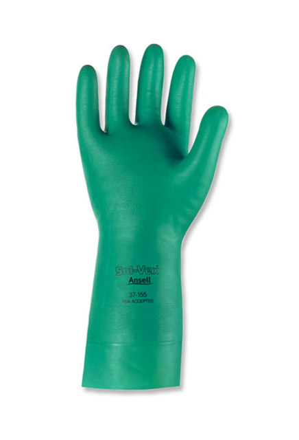 Gants en nitrile 13", 15 mils. Verts au fini gauffré Sol-Vex #TQSAX992000