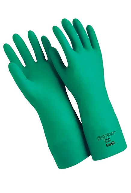 Gants en nitrile 22 mils. Verts au fini gauffré Sol-Vex #TQSAX998000