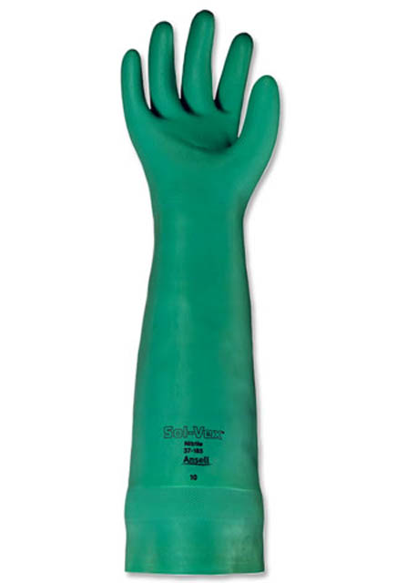 Gants en nitrile 22 mils. Verts au fini gauffré Sol-Vex #TQSAY004000