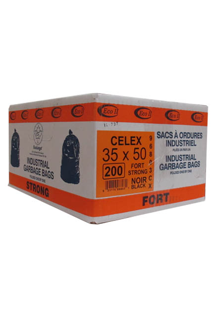 Celex Black Garbage Bags, 35 X 50 #GO0035X5000