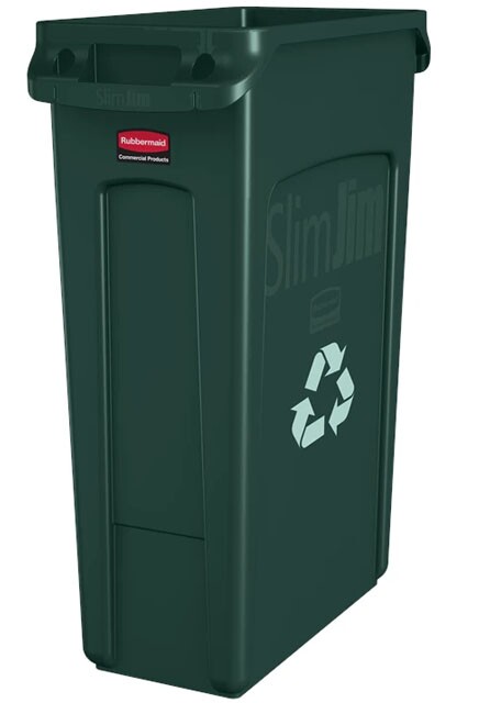 SLIM JIM Organic Waste Recycling Container 23 Gal #RB354007VER