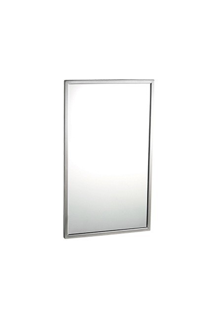 Miroir en verre avec cadre à angle fixe en acier inoxydable #BO290243600