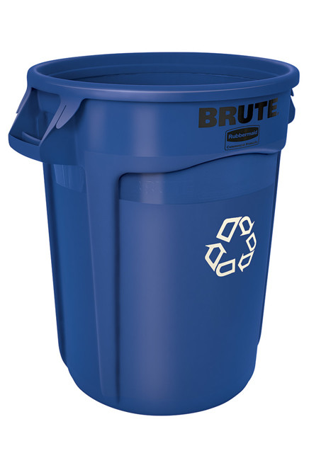 2643 BRUTE Round Recycling Container Blue 44 gal #RB264307BLE