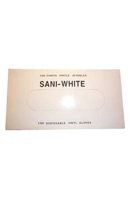 Gant de vinyle blanc Sani-White sans poudre #TR00SW1500L