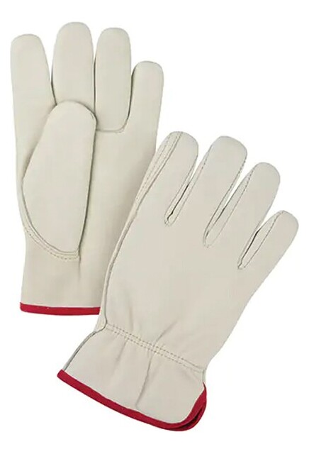 Gants de conducteur, Paume en Cuir fleur de vache, Molleton #TQSFV198000