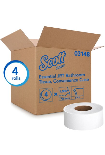 SCOTT ESSENTIAL Jumbo Toilet Paper, 2 Ply, 1000' #KC003148000