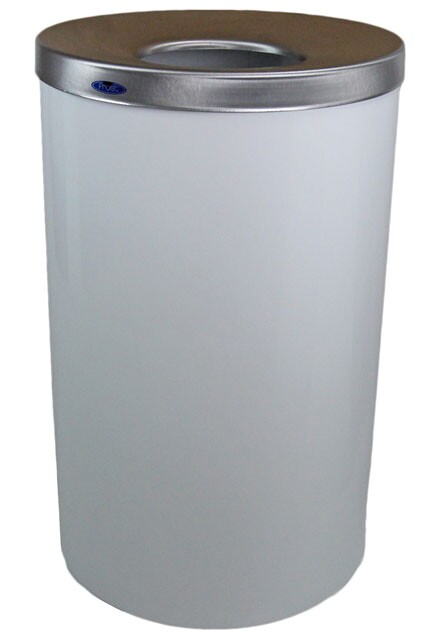 310 Round Stainless Steel Waste Container with Lid 33 gal #FR00310W000
