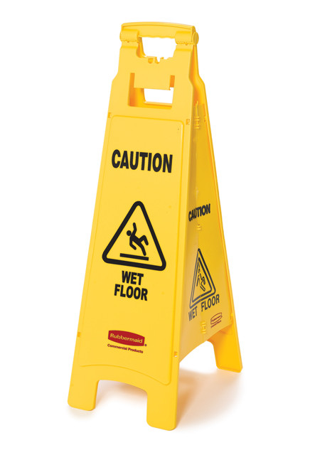 Floor Sign with "Caution Wet Floor" Imprint, 4-Sided #RB611477JAU