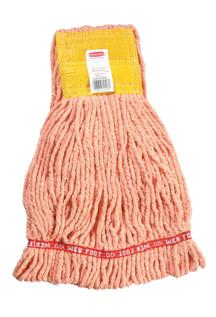 Web Foot Shrinkless Synthetic Mop, Wide Band, Looped-end #RBA25106ORA