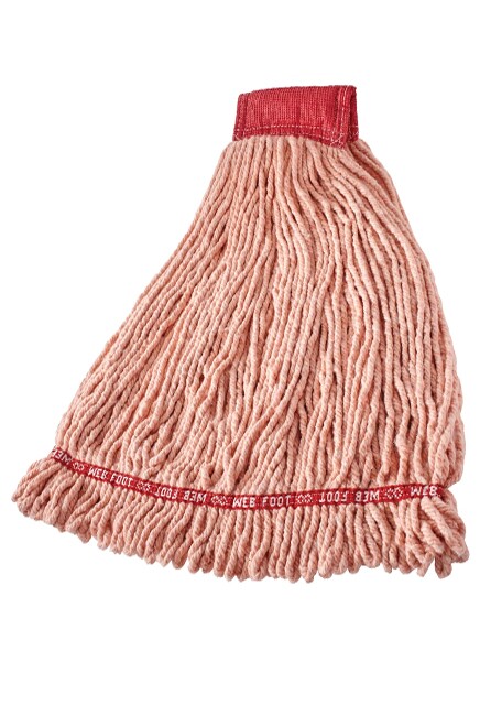Shrinkless Web Foot, Synthetic Wet Mop, Wide Band, Looped-End #RBA25306ORA