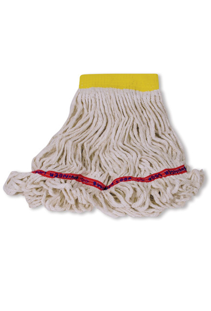 Swinger Loop Shrinkless Synthetic Mop, Wide Band, Looped-End, White #RBC25406BLA