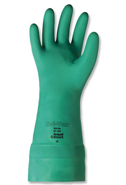 Gants en nitrile 22 mils. Verts au fini gauffré Sol-Vex #TQSAX997000