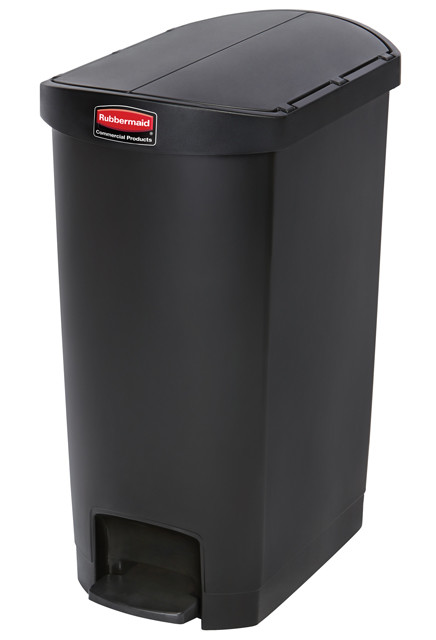 Poubelle à pédale en résine à ouverture latérale Slim Jim, 18 gal #RB188361400