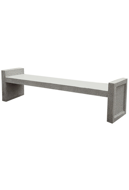 Banc de parc en béton 72" fini sablé #RB00KSB7000
