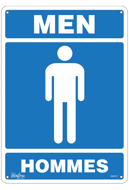 Bilingual Restroom Signs Men and Women #TQSGM187000
