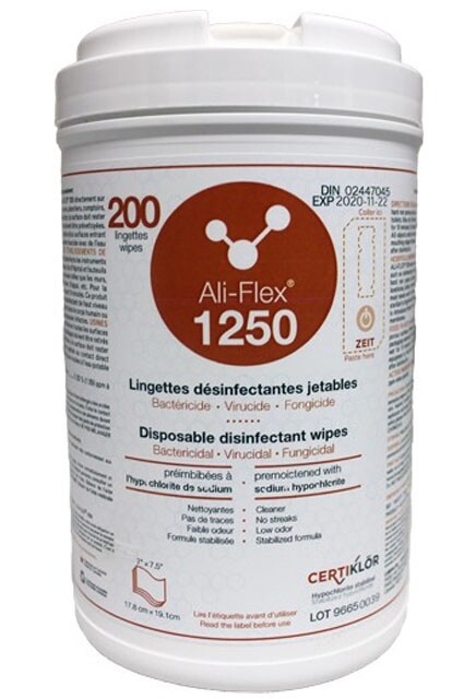 ALI-FLEX 1250 Lingettes désinfectantes jetables avec eau de javel #LM009665L95