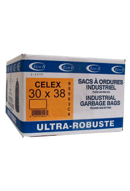 Celex Regular Black Garbage Bags, 30 X 38 #GO095035000