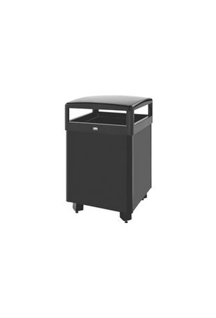 Dimension Hinged Lid Outdoor Container, Black #RB0R38HTSBK