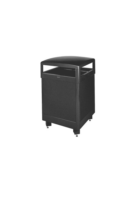 Dimension Hinged Lid Outdoor Container, Black #RB0R48HTSBK