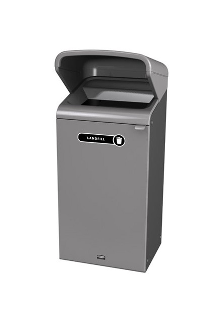 Configure Outdoor Recycling Container with Rain Hood, 23 gal #RB196171900