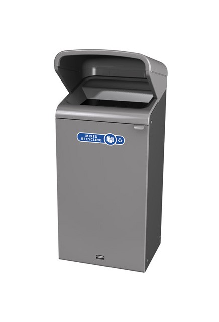 Configure Outdoor Recycling Container with Rain Hood, 23 gal #RB196172000