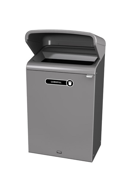Configure Outdoor Recycling Container with Rain Hood, 33 gal #RB196172600