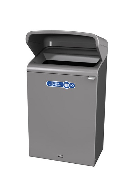Configure Outdoor Recycling Container with Rain Hood, 33 gal #RB196172700