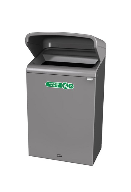 Configure Outdoor Recycling Container with Rain Hood, 33 gal #RB196174200