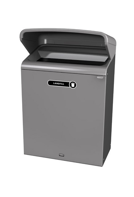 Configure Outdoor Recycling Container with Rain Hood, 45 gal #RB196174300