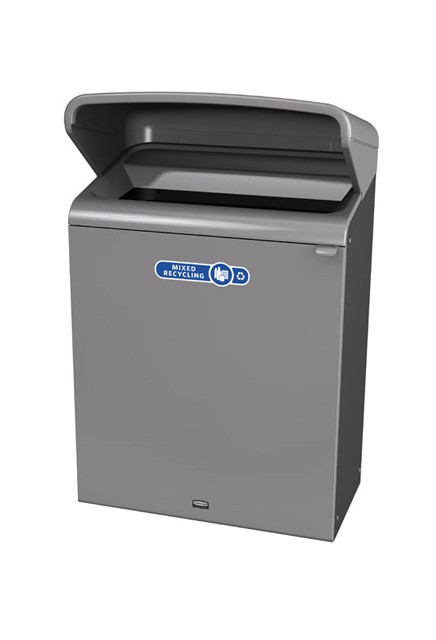 Configure Outdoor Recycling Container with Rain Hood, 45 gal #RB196174400