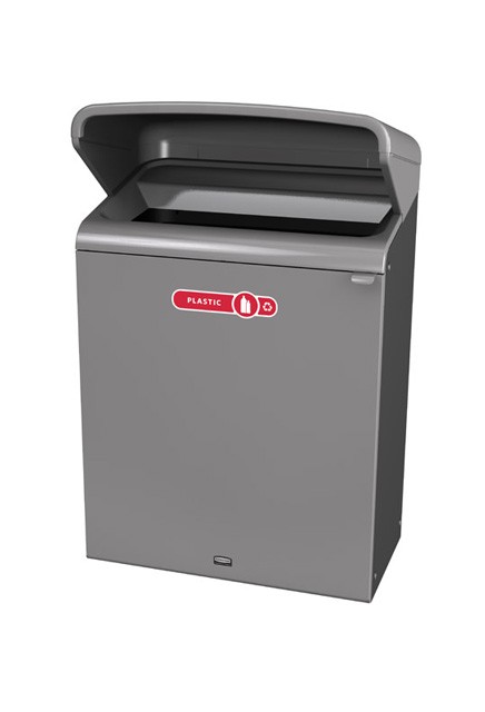 Configure Outdoor Recycling Container with Rain Hood, 45 gal #RB196174600