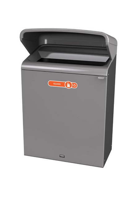 Configure Outdoor Recycling Container with Rain Hood, 45 gal #RB196174700