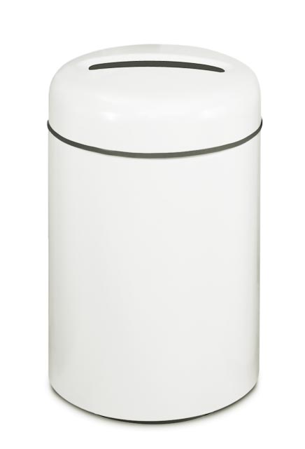 Poubelle de recyclage pour papier en fibre de verre avec couvert rond #RB001829PWH
