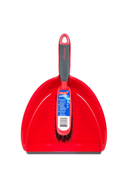 Light and Sturdy Red Dustpan with Brush #MR148237000