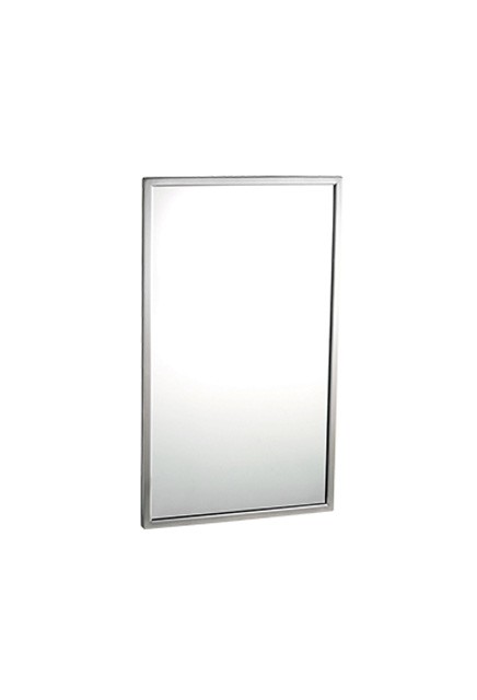 Miroir en verre avec cadre à angle fixe en acier inoxydable #BOB29024720