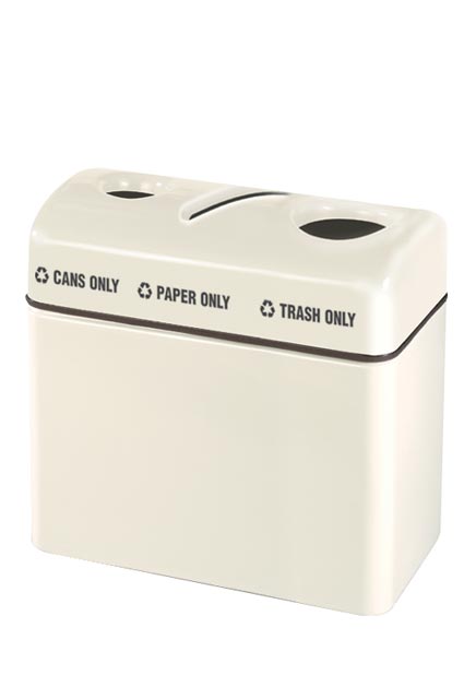 Poubelle à 3 sections centrales en fibre de verre, 3 x 16 gallons U.S. (60,6 L) #RB3616TPCIV