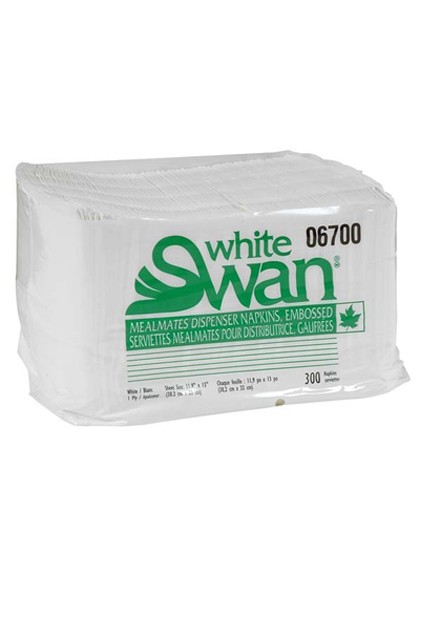 06700 White Swan, Serviettes de table blanches, 18 x 300 feuilles #EC751478000