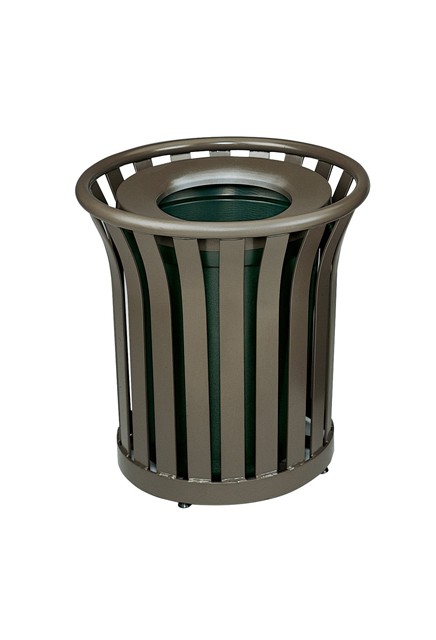 AMERICANA Outdoor Waste Container with Lid 36 Gal #RBMT22PLBRO