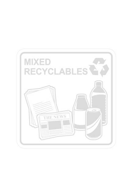 Étiquettes de recyclage Waste Watcher, Blanc-Transparent #BU102898000