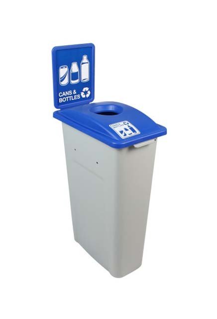 Waste Watcher Single Container for Cans & Bottle with Sign #BU100947000