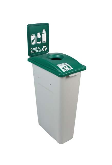 Waste Watcher Single Container for Cans & Bottle with Sign #BU100948000