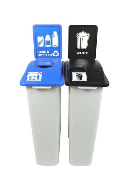 WASTE WATCHER Poubelles de recyclage des canettes et bouteilles 46 gal #BU100967000